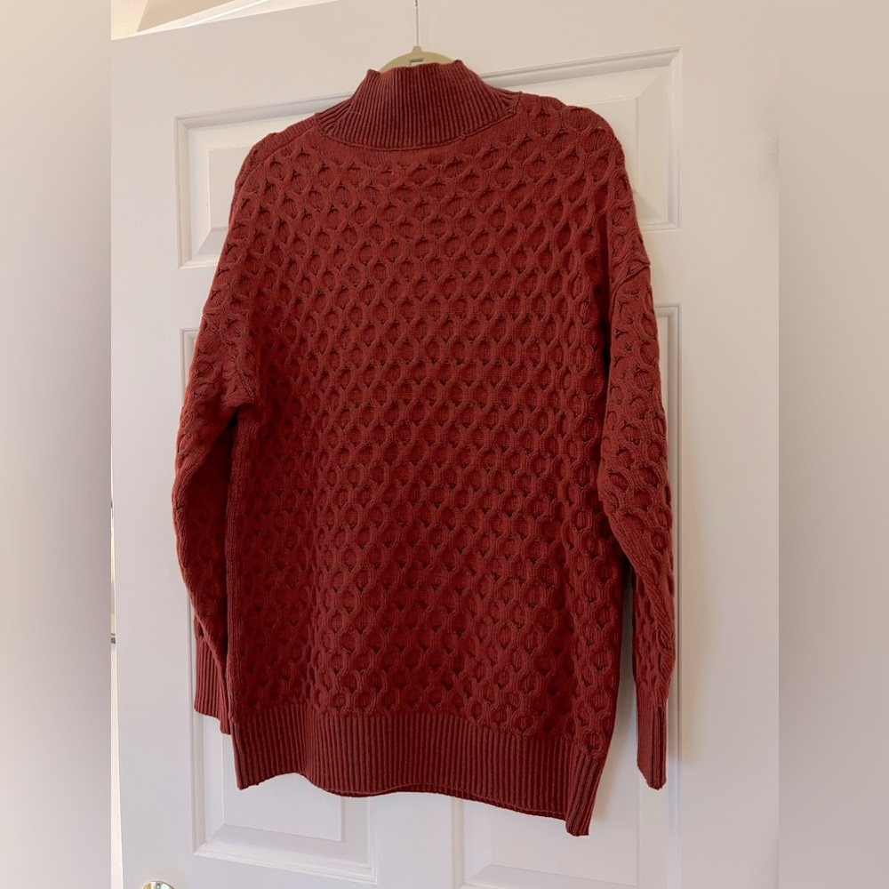 Knox Rose Cable Knit Red turtleneck Sweater